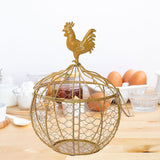 Maxbell Metal Wire Egg Basket Collecting Basket Sturdy Versatile Chicken Egg Basket Gold