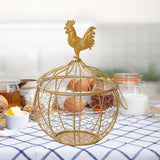 Maxbell Metal Wire Egg Basket Collecting Basket Sturdy Versatile Chicken Egg Basket Gold