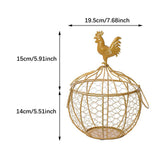 Maxbell Metal Wire Egg Basket Collecting Basket Sturdy Versatile Chicken Egg Basket Gold