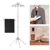 Maxbell Steamer Hanger Stand Adjustable Height Lightweight Space Saving Garment Rack grey