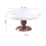 Maxbell Ceramic Cake Stand Round Dessert Display Holder for Countertop Event