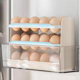 Maxbell Flippable Egg Holder 30 Grid Egg Storage Organizer for Fridge Cabinet Pantry