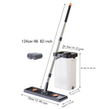Maxbell Mop and Bucket with Wringer Set Flat Mop for Hardwood Tile Wall