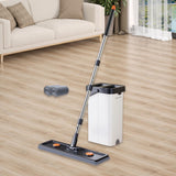 Maxbell Mop and Bucket with Wringer Set Flat Mop for Hardwood Tile Wall