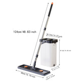 Maxbell Mop and Bucket with Wringer Set Flat Mop for Hardwood Tile Wall