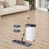 Maxbell Mop and Bucket with Wringer Set Flat Mop for Hardwood Tile Wall