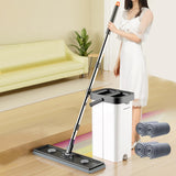 Maxbell Mop and Bucket with Wringer Set Flat Mop for Hardwood Tile Wall