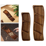 Maxbell Wooden Tray for Party Dish Food Fruit Divided Serving Tray   3 grids