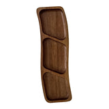 Maxbell Wooden Tray for Party Dish Food Fruit Divided Serving Tray   3 grids