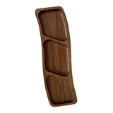 Maxbell Wooden Tray for Party Dish Food Fruit Divided Serving Tray   3 grids