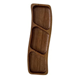 Maxbell Wooden Tray for Party Dish Food Fruit Divided Serving Tray   3 grids
