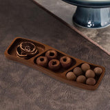 Maxbell Wooden Tray for Party Dish Food Fruit Divided Serving Tray   3 grids