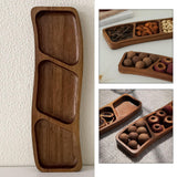 Maxbell Wooden Tray for Party Dish Food Fruit Divided Serving Tray   3 grids