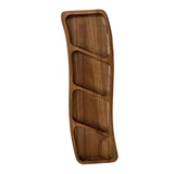 Maxbell Wooden Tray for Party Dish Food Fruit Divided Serving Tray   4 grids