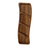 Maxbell Wooden Tray for Party Dish Food Fruit Divided Serving Tray   4 grids