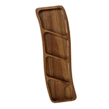 Maxbell Wooden Tray for Party Dish Food Fruit Divided Serving Tray   4 grids