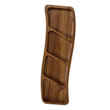 Maxbell Wooden Tray for Party Dish Food Fruit Divided Serving Tray   4 grids