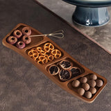 Maxbell Wooden Tray for Party Dish Food Fruit Divided Serving Tray   4 grids