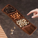 Maxbell Wooden Tray for Party Dish Food Fruit Divided Serving Tray   4 grids