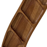 Maxbell Wooden Tray for Party Dish Food Fruit Divided Serving Tray   4 grids