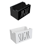 Maxbell Sugar Packet Holder Display Wood Sugar Packet Container for Pantry Home Desk Black