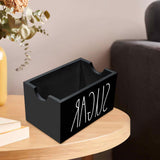 Maxbell Sugar Packet Holder Display Wood Sugar Packet Container for Pantry Home Desk Black