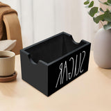 Maxbell Sugar Packet Holder Display Wood Sugar Packet Container for Pantry Home Desk Black