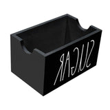 Maxbell Sugar Packet Holder Display Wood Sugar Packet Container for Pantry Home Desk Black