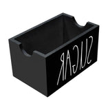 Maxbell Sugar Packet Holder Display Wood Sugar Packet Container for Pantry Home Desk Black