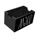Maxbell Sugar Packet Holder Display Wood Sugar Packet Container for Pantry Home Desk Black