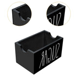 Maxbell Sugar Packet Holder Display Wood Sugar Packet Container for Pantry Home Desk Black