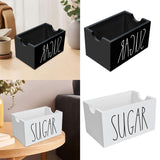 Maxbell Sugar Packet Holder Display Wood Sugar Packet Container for Pantry Home Desk Black