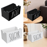Maxbell Sugar Packet Holder Display Wood Sugar Packet Container for Pantry Home Desk Black