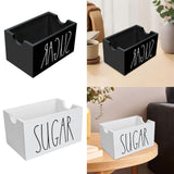 Maxbell Sugar Packet Holder Display Wood Sugar Packet Container for Pantry Home Desk Black