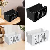 Maxbell Sugar Packet Holder Display Wood Sugar Packet Container for Pantry Home Desk Black