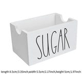 Maxbell Sugar Packet Holder Display Wood Sugar Packet Container for Pantry Home Desk White
