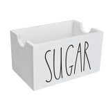 Maxbell Sugar Packet Holder Display Wood Sugar Packet Container for Pantry Home Desk White