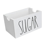 Maxbell Sugar Packet Holder Display Wood Sugar Packet Container for Pantry Home Desk White