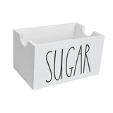 Maxbell Sugar Packet Holder Display Wood Sugar Packet Container for Pantry Home Desk White
