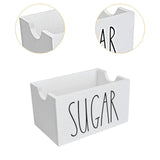 Maxbell Sugar Packet Holder Display Wood Sugar Packet Container for Pantry Home Desk White