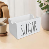 Maxbell Sugar Packet Holder Display Wood Sugar Packet Container for Pantry Home Desk White