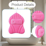 Maxbell Bathtub Pillow Headrest Pool Machine Washable Breathable Bathing Bath Pillow Pink