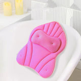 Maxbell Bathtub Pillow Headrest Pool Machine Washable Breathable Bathing Bath Pillow Pink