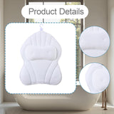 Maxbell Bathtub Pillow Headrest Pool Machine Washable Breathable Bathing Bath Pillow White