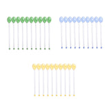 Maxbell 10x Glass Stirring Spoons Transparent Mixing Rod for Latte Hot Drinks Coffee Green