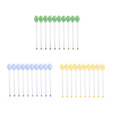 Maxbell 10x Glass Stirring Spoons Transparent Mixing Rod for Latte Hot Drinks Coffee Green