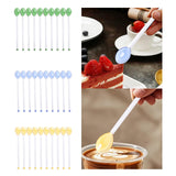 Maxbell 10x Glass Stirring Spoons Transparent Mixing Rod for Latte Hot Drinks Coffee Green