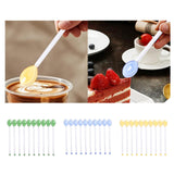 Maxbell 10x Glass Stirring Spoons Transparent Mixing Rod for Latte Hot Drinks Coffee Green