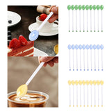 Maxbell 10x Glass Stirring Spoons Transparent Mixing Rod for Latte Hot Drinks Coffee Green