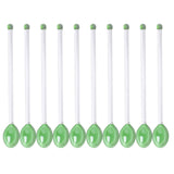 Maxbell 10x Glass Stirring Spoons Transparent Mixing Rod for Latte Hot Drinks Coffee Green